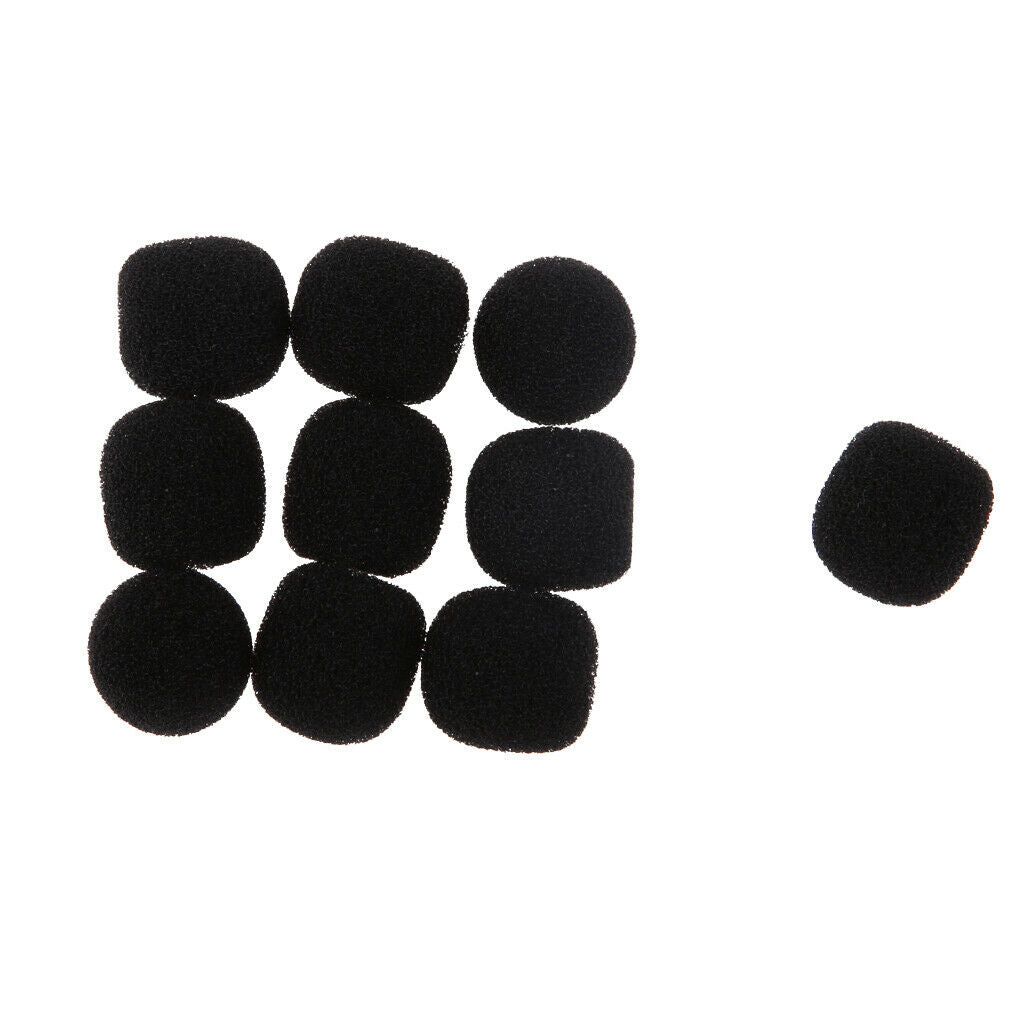 10PCS Mini Microphone Windscreen Foam Cover for Lapel Lavalier Headset Mic Black