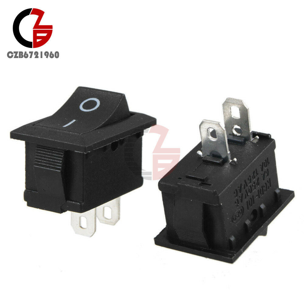 10PCS Car Truck Boat Round Rocker 2 Pin KCD1-101 ON/OFF Toggle Switch 125V 6A