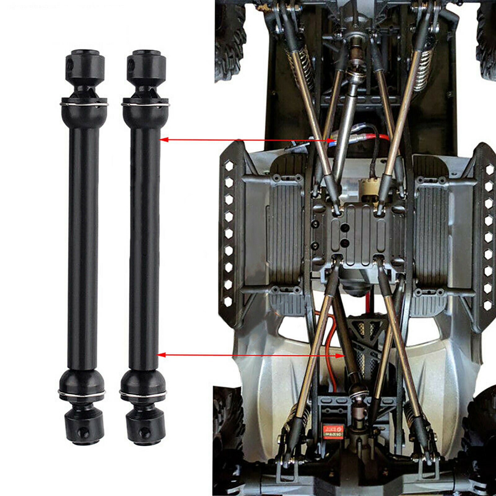 For 1/10 RC Crawler Car Axial SCX10 RC4WD D90 Metal Universal Drive Shaft 2pcs