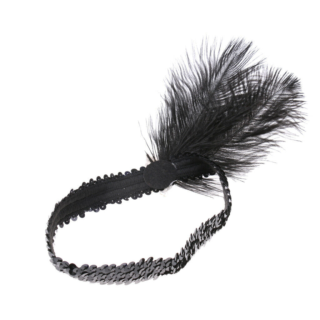1920s Great   Plume Feather Headband Wedding Ascot Race Headdress