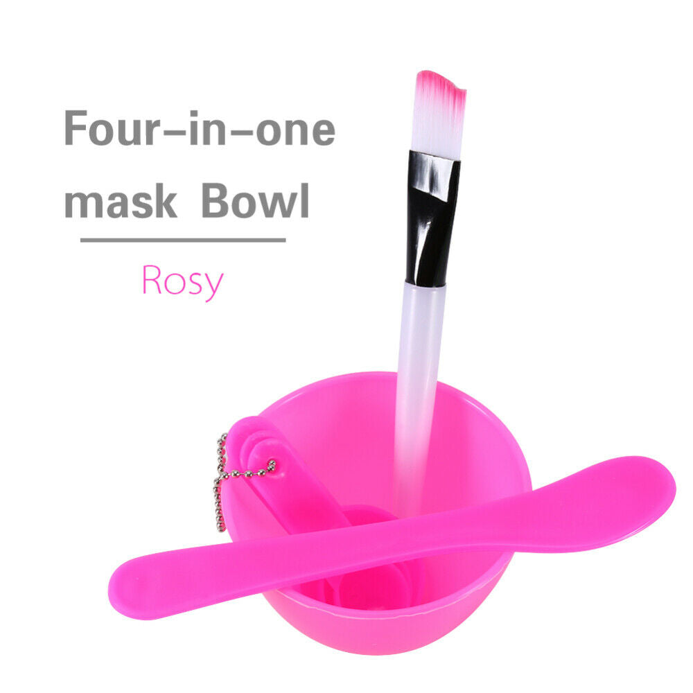 DIY Beauty Masks Bowl Cosmetic Mixing Spoon Brush Kit w/ Make Up Brushes 4 IN 1