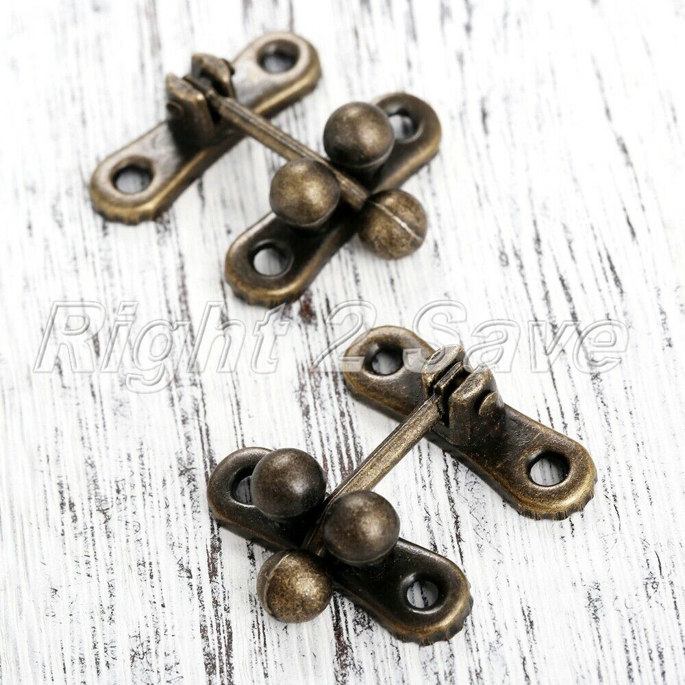 2pcs Retro European Simple Wood Jewelry Gift Case Box Hasp Lock Latch 31*33mm