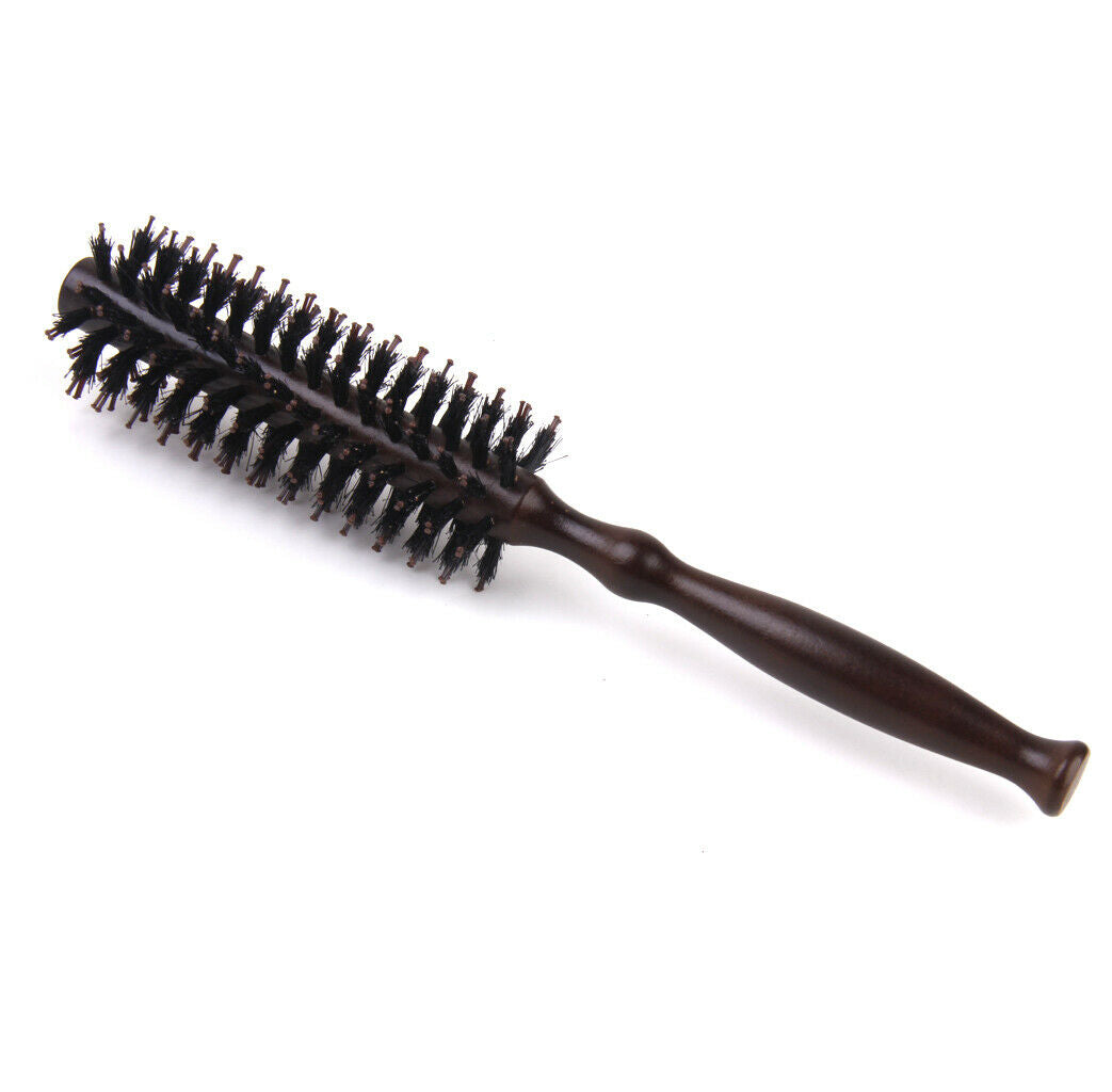 Wooden Handle Anti-Static No Frizz Round Brush Roller Comb for Blow Drying