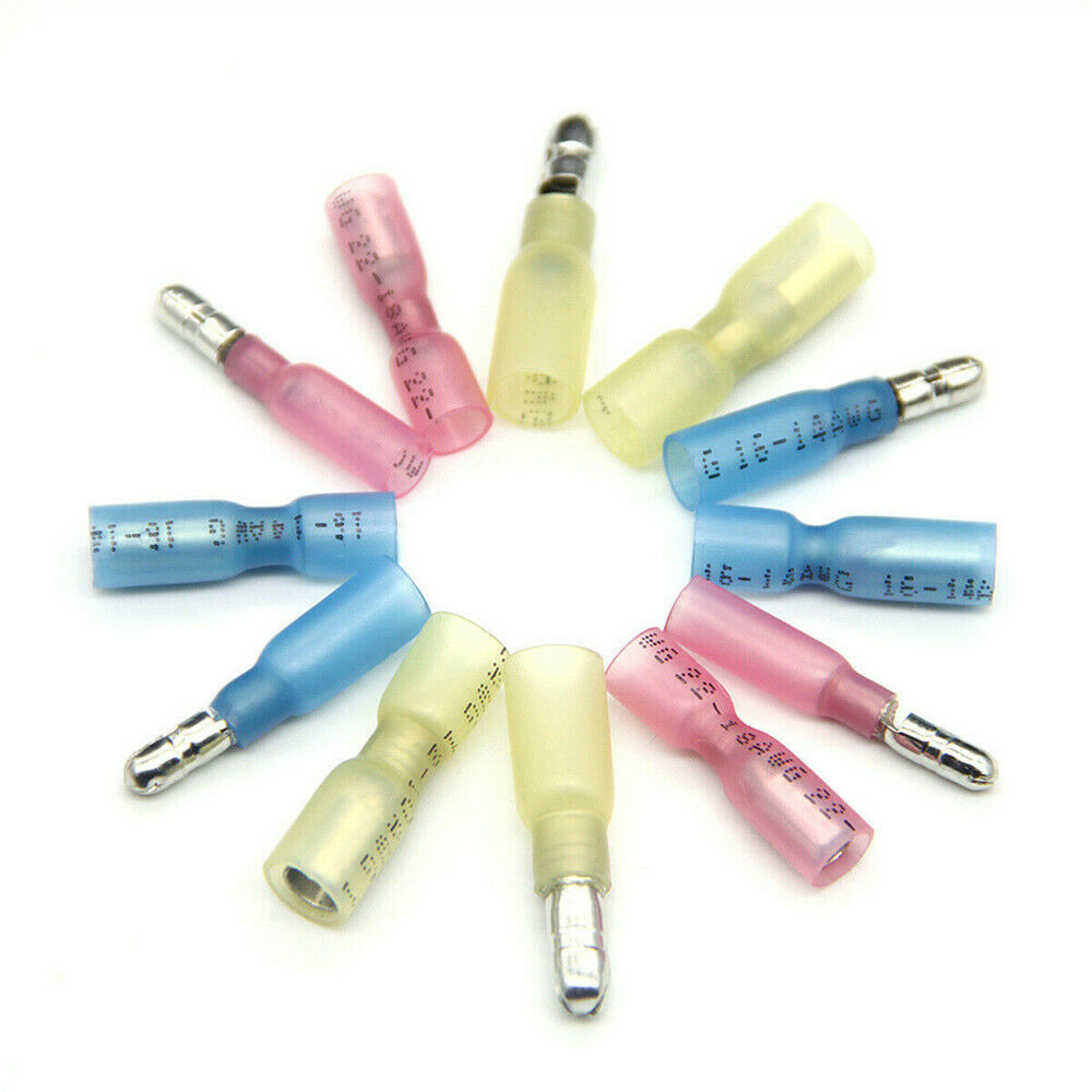 300Pcs Heat Shrink Bullet Wire Connectors 22-10AWG Male Female Crimp Terminals