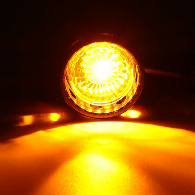 2Pcs Retro Motorcycle Waterproof Corner Lamp Indicator Turn Signal Amber Light