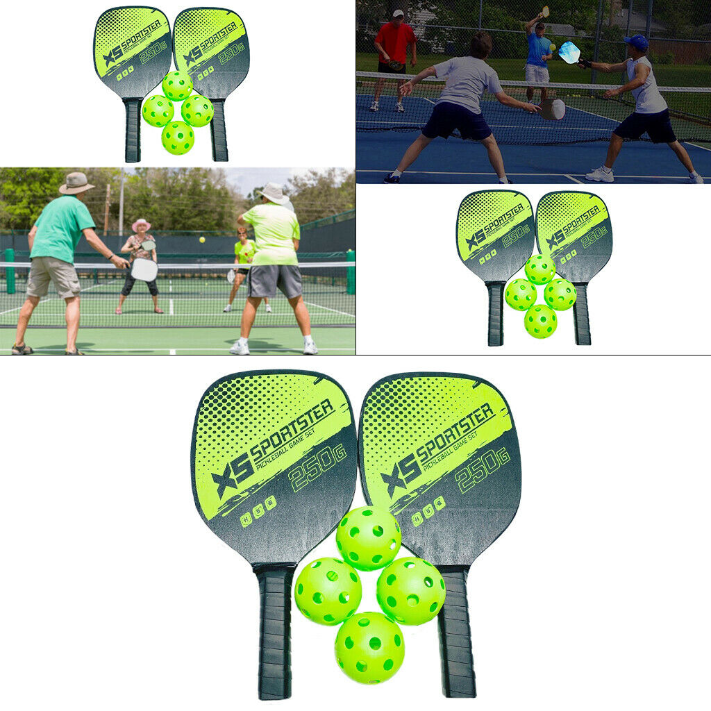 Pickleball Paddle Set Includes 2 Pickleball Rackets 4 Balls and Carry Bag