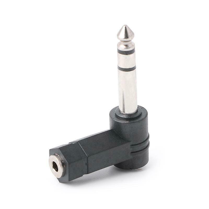 3.5mm Female Jack to 6.35mm Male Jack Right Angled Plug Headphone Audio Adapter
