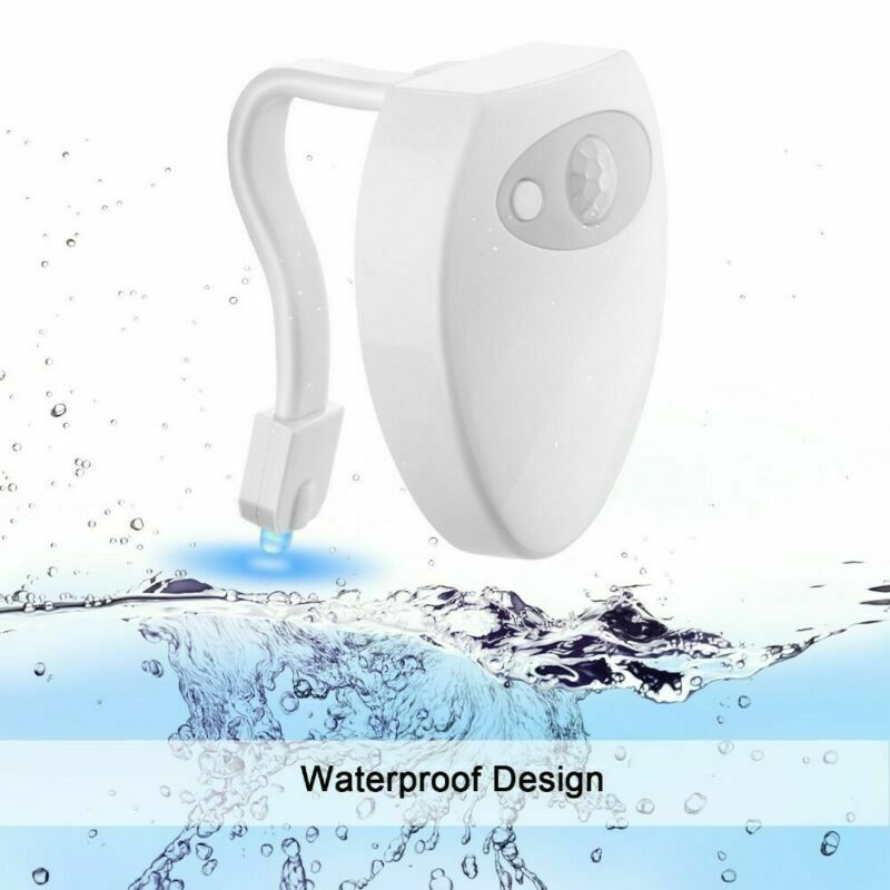 Home 8 Colors USB Rechargeable LED Toilet Bowl Night Light Body Motion Sensor