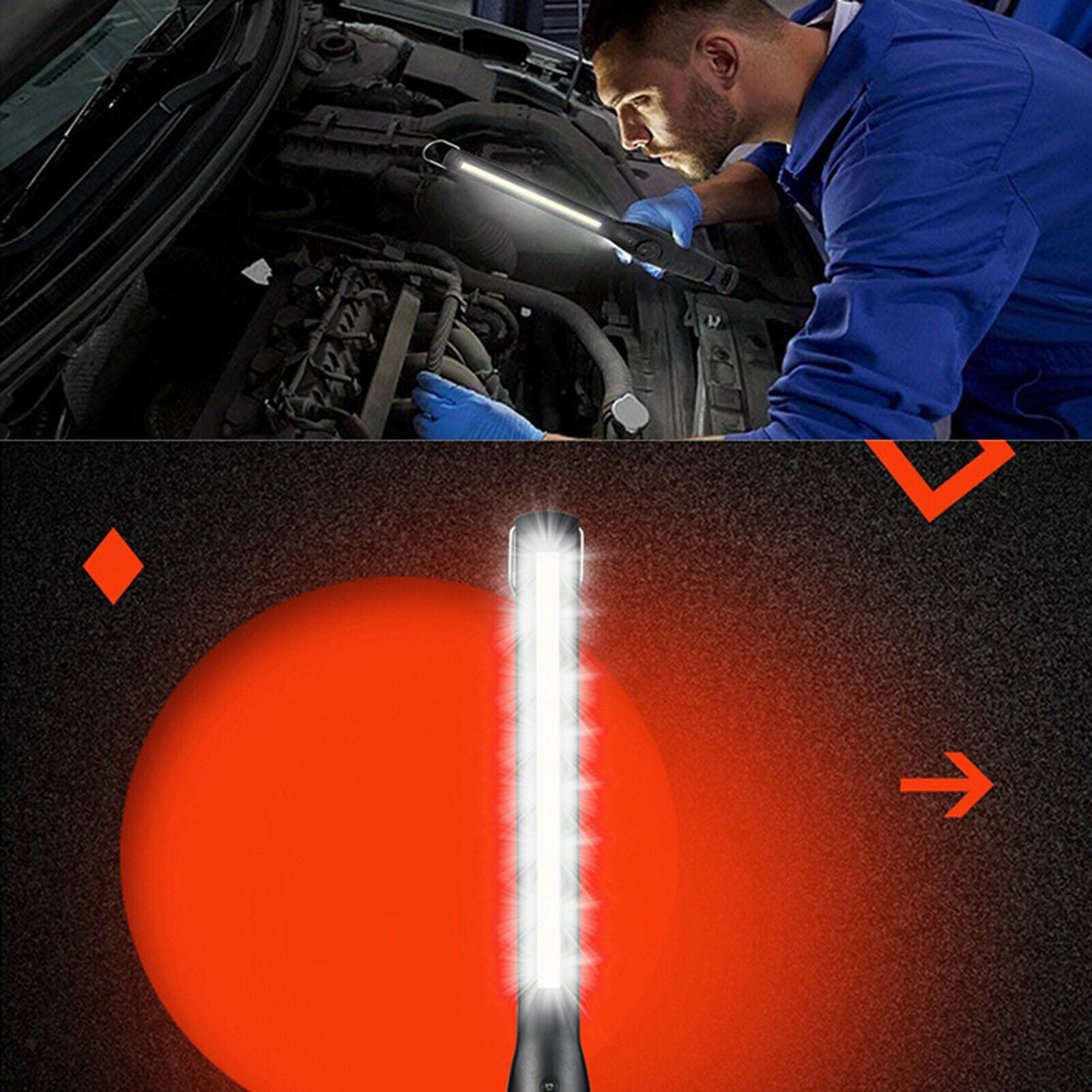Portable Work Torch Magnetic Flashlight Inspection Lamp