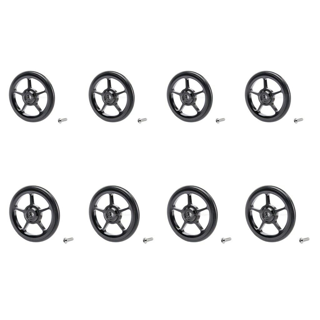 8x Bike Easy Wheels Folding Replacement for Brompton Modified Parts Black