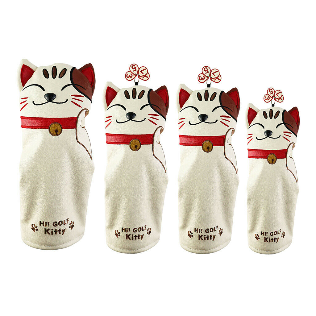 4 Pieces Golf Wood Head Cover Fairway Driver Headcover Woods Accessories