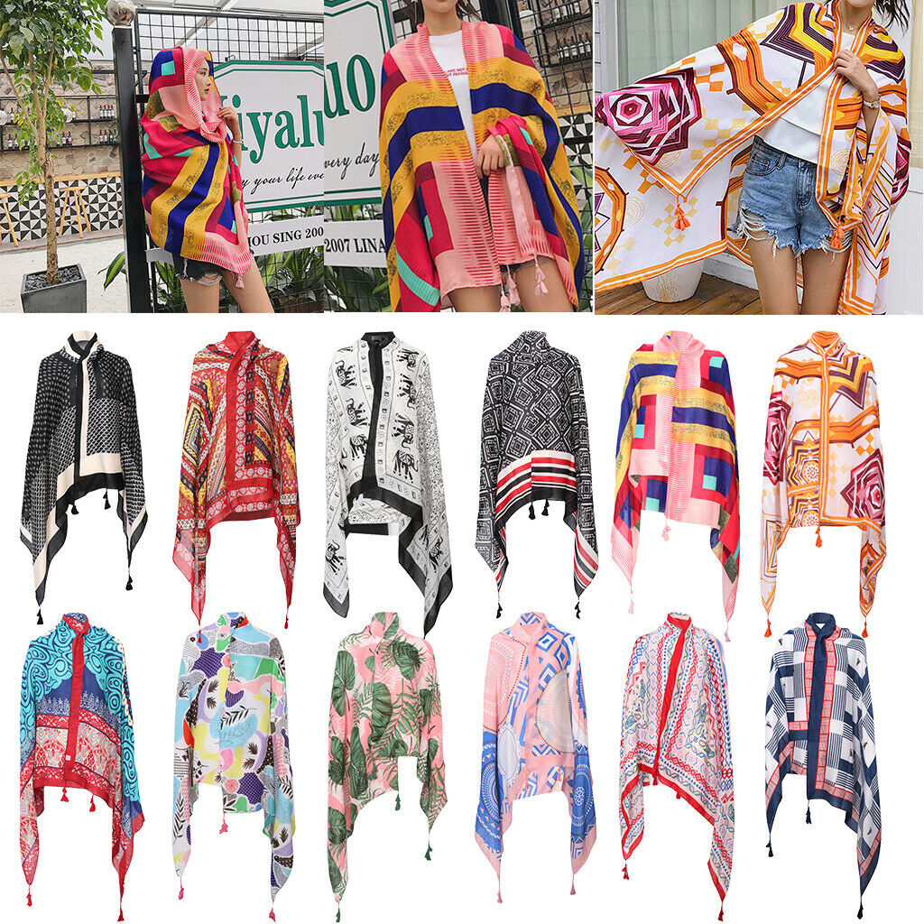 Women's Multifunction Cloths Stole Sunscreen Scarf Shawl Shawl Tassel Scarf For