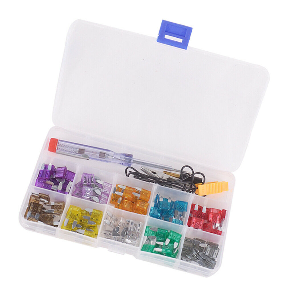 100pcs Auto Car APM ATM Mini  Fuse Box 2A-35A + Electrical Test Pen DIY