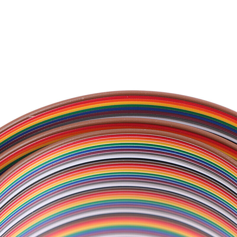 40P 2.54mm PITCH Color Flat Ribbon Cable Rainbow Wire 1M For Connector LineB Tt