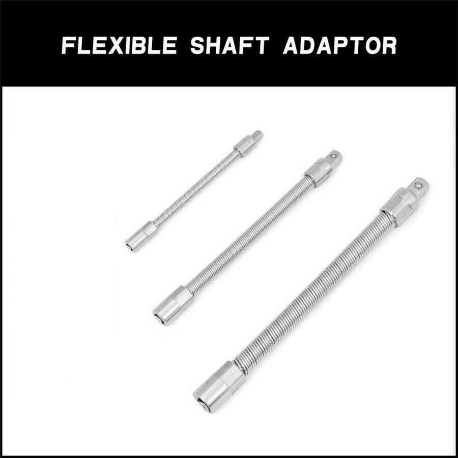 3PCS Alloy Flexible Socket Extension Cable Flex Bar Ratchet Light Impact Tools