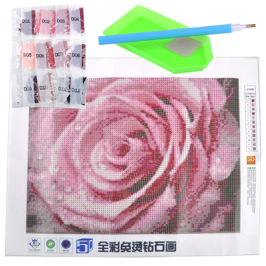 5D Rose Flower Half Bead Embroidery Painting Home Decor Cross Stitch Craft An