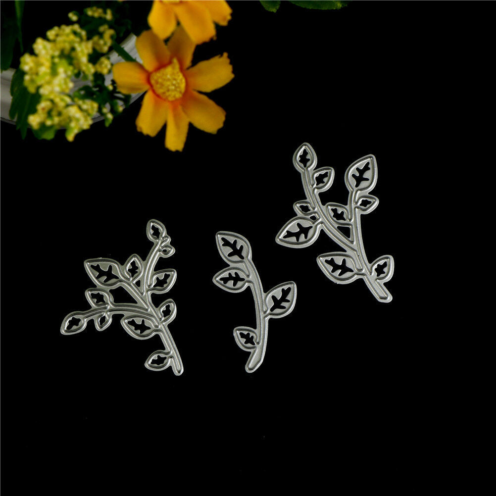 3pcs Leaves Metal Cutting Dies Stencils DIY Scrapbooking/photo album Decor.l8