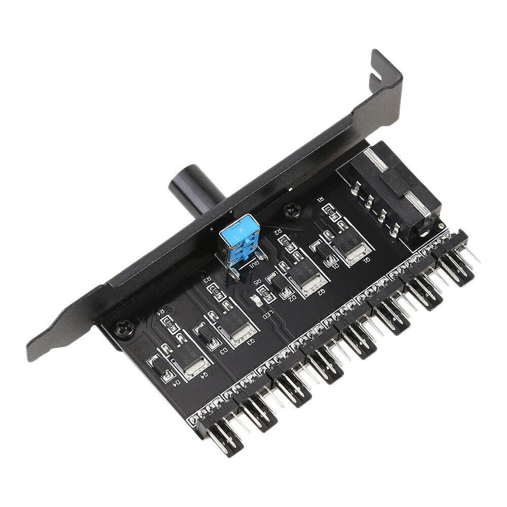 8 Channels Cooling Fan HUB 4Pin Power Supply Radiator Speed Controller @