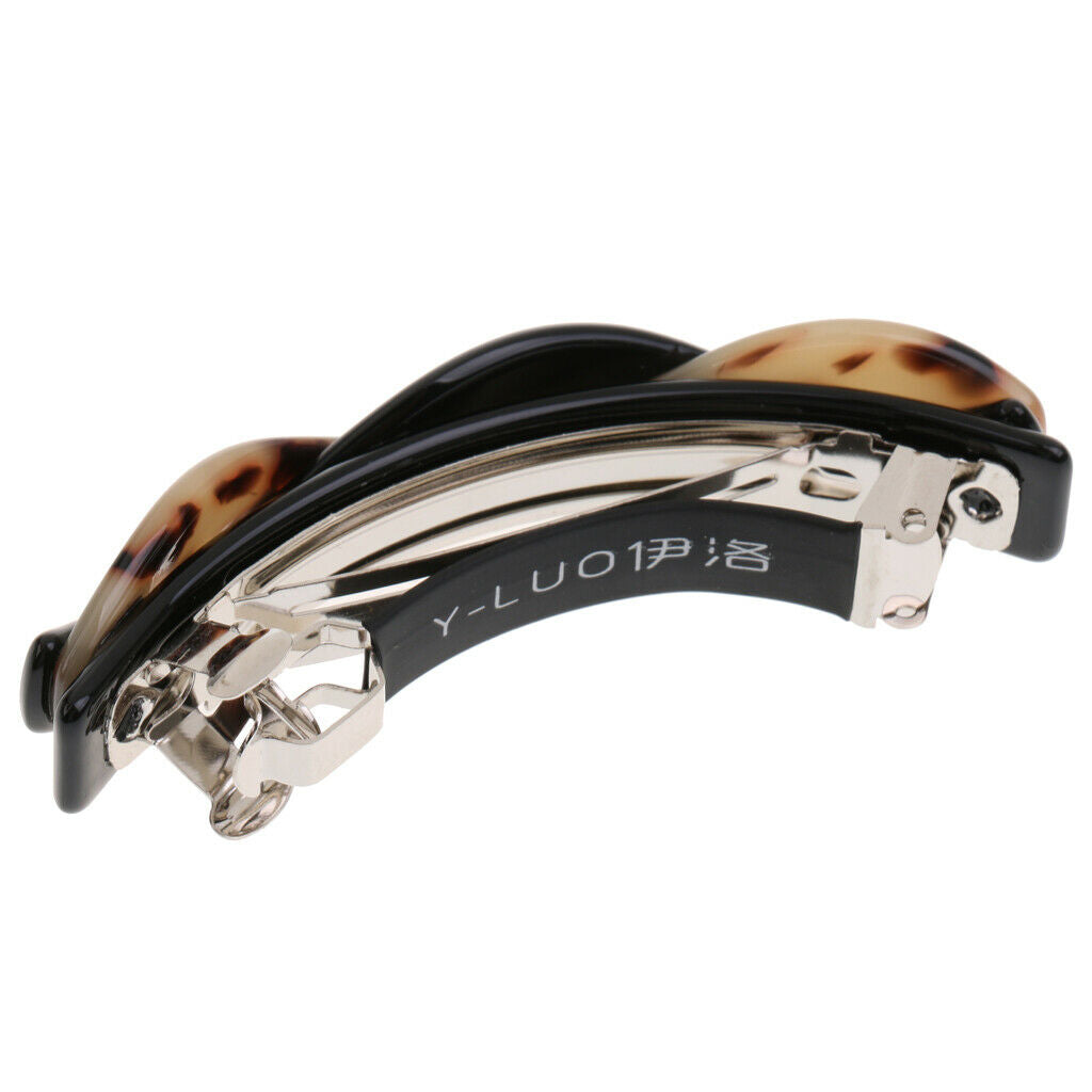 2Pcs Cellulose Acetate Hair Barrette Twist Spring Clamp Women Lady Hairwear