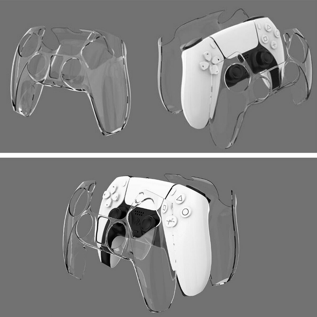 Transparent Protective Hard Case Cover Shell For Playstation 5 PS5 Controller