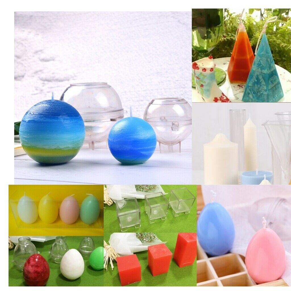 Set of 2 candle making casting molds ball shape eggs candle shape