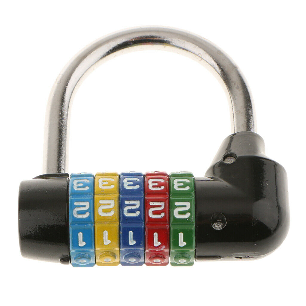 3X 5-Digit Security Zinc Alloy Combination Lock Luggage Bag Padlock Black