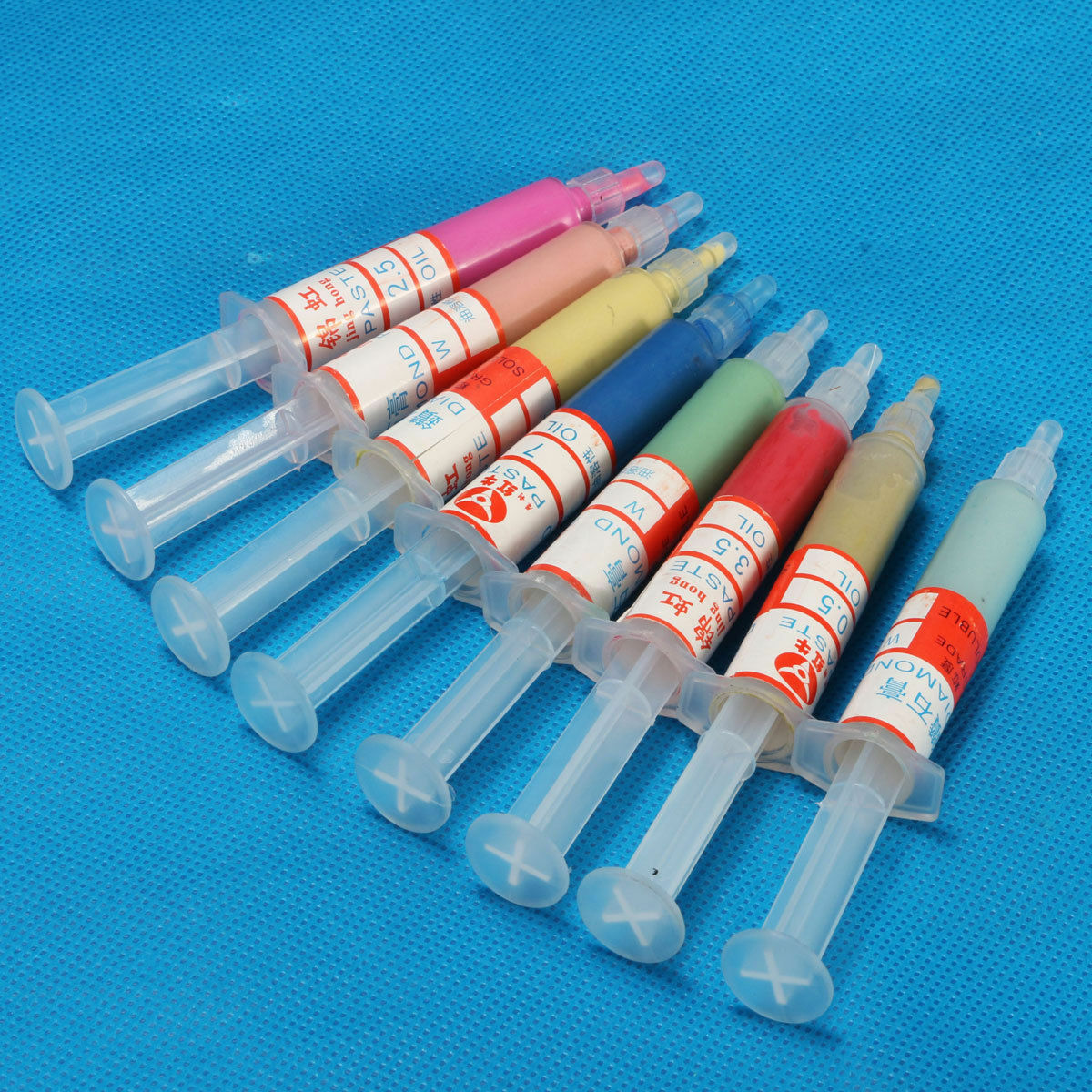 8pcs 5gram Diamond Polishing Lapping Paste Compound Syring Set 0.5-10Micron S110