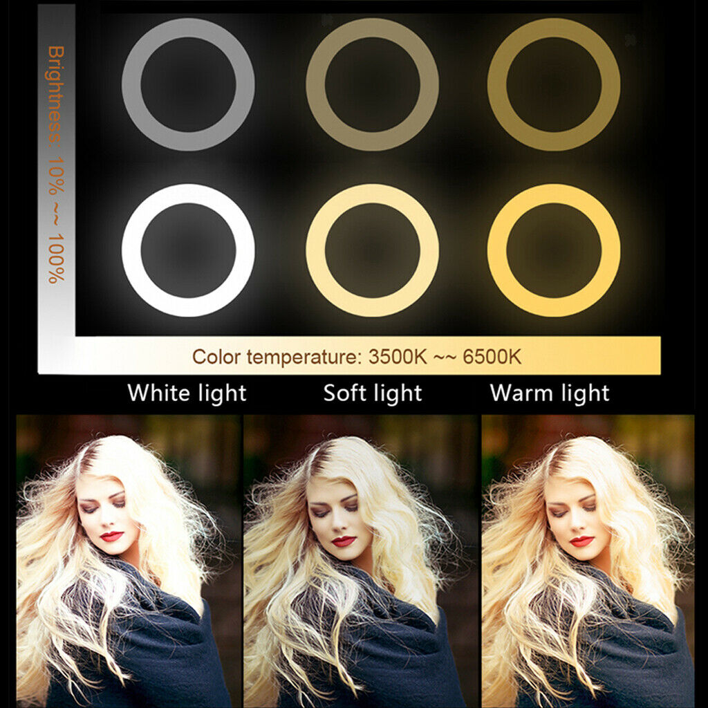6inch Dimmable Desktop LED Ring Light Video Fill Light Stand Lamp