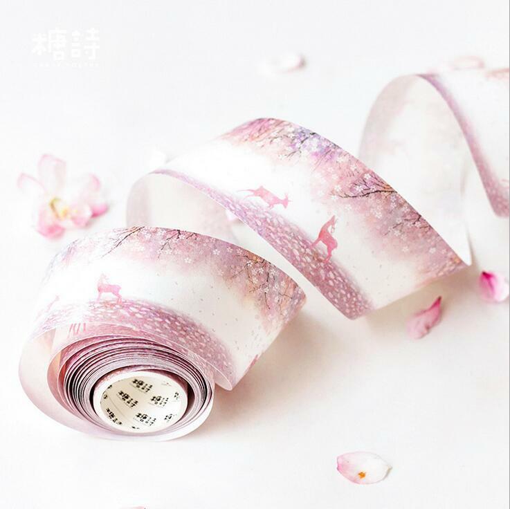 1X Pink series forest Washi Paper Tape Diary decorative masking tape 5cm