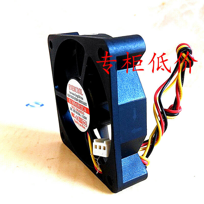 For EVERCOOL EC6015H12CA Mute Ball bearing cooling fan 12V 1.32W 6015 6CM 3wire