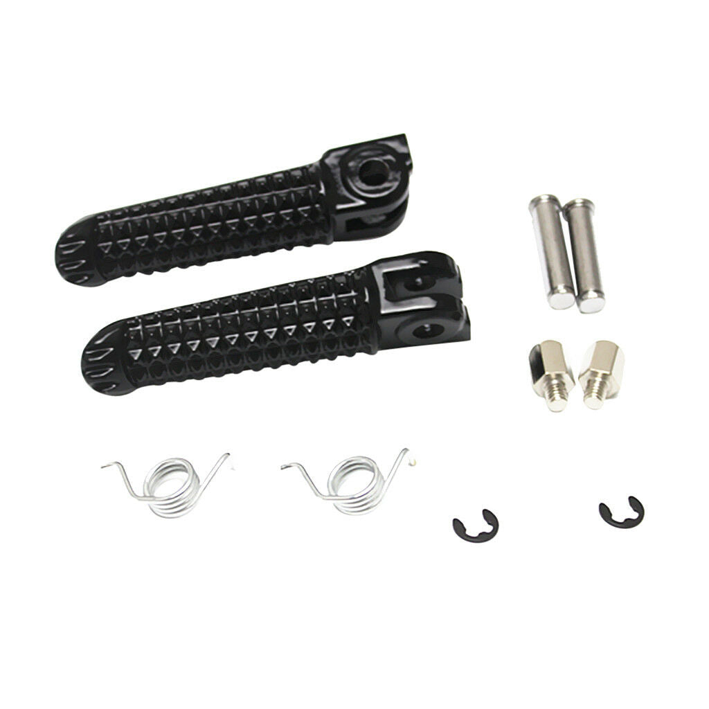 1 PAIR OF BLACK FRONT FOOTPEGS FOOTRESTS ASSEMBLY FOR YAMAHA YZF R1 R6 R6S