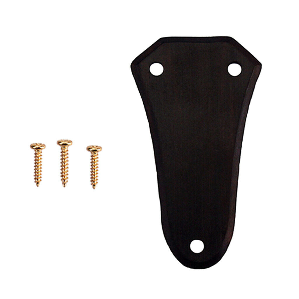Guitar Ebony Cover Plates with 3 Pieces of Golden Screws for Bass Guitar