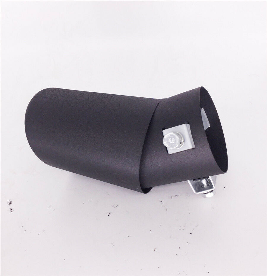 1x Black 62mm Stainless Steel Car Exhaust Pipe Bend Tail Muffler Tip Car Styling