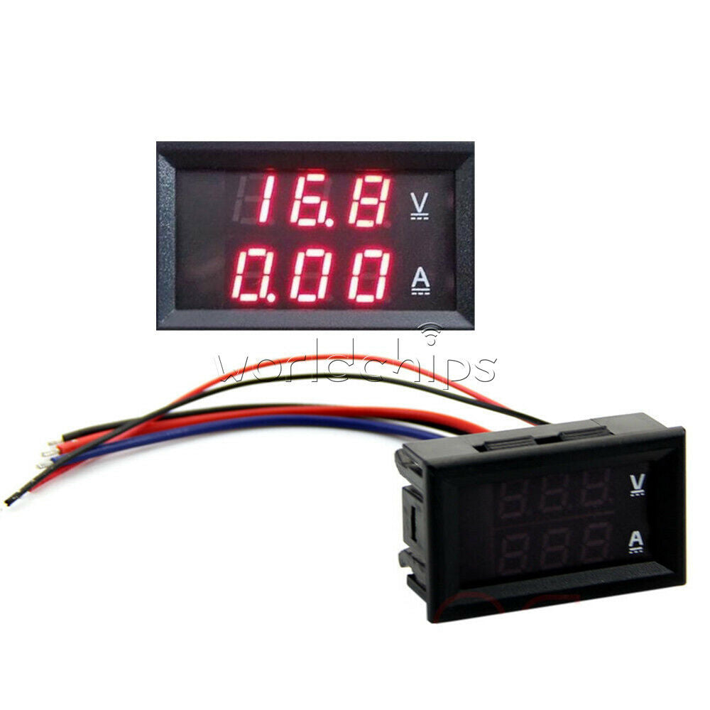 Dual Red LED Digital Voltmeter Ammeter Panel Amp Volt Gauge DC 0-100V 10A New