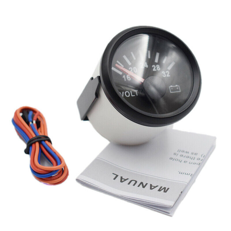 Dependable Voltmeter Gauge 16-32V 52mm 9-32VDC SS 316L Black Bezel for Boat Car