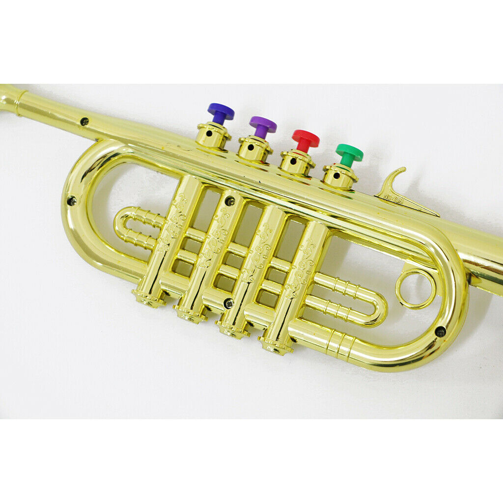 34cm Trumpet Present Horn Wind Instrument with 3 Colored Keys Lightweight