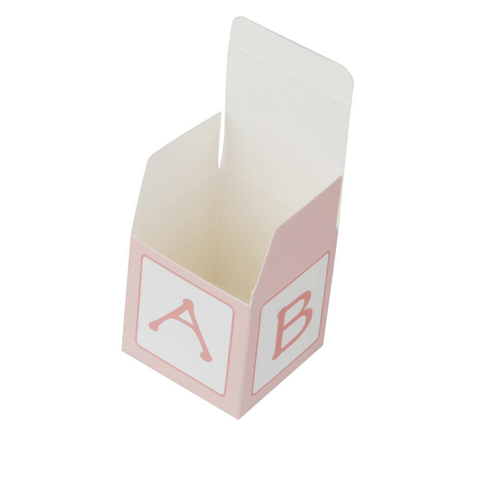 12x Ribbon Box Boy Girl Party Favor Gifts Candy Wrapping Case w/Labels Pink