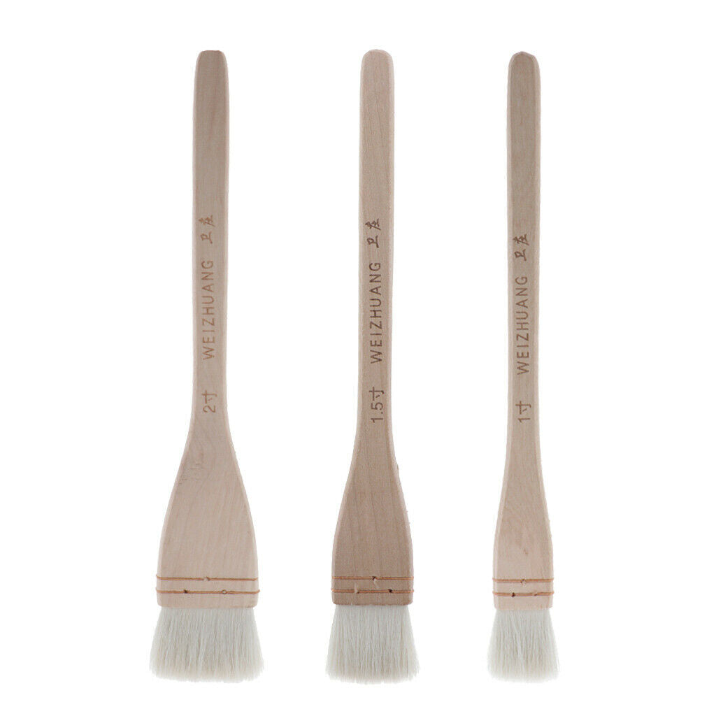 3Sets Professional Brushes Flat Pointed Drawing Brushes for Oil Painting