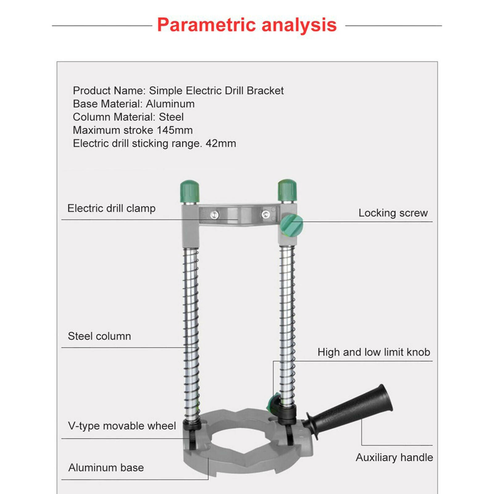 Portable Electric Drill Bracket Adjustable Attachment Table Clamp Support