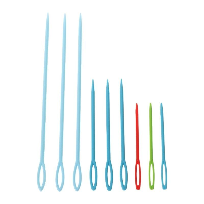 9Pcs Plastic Crochet Hooks Knitting Needles Sewing Tools Needlework Craft