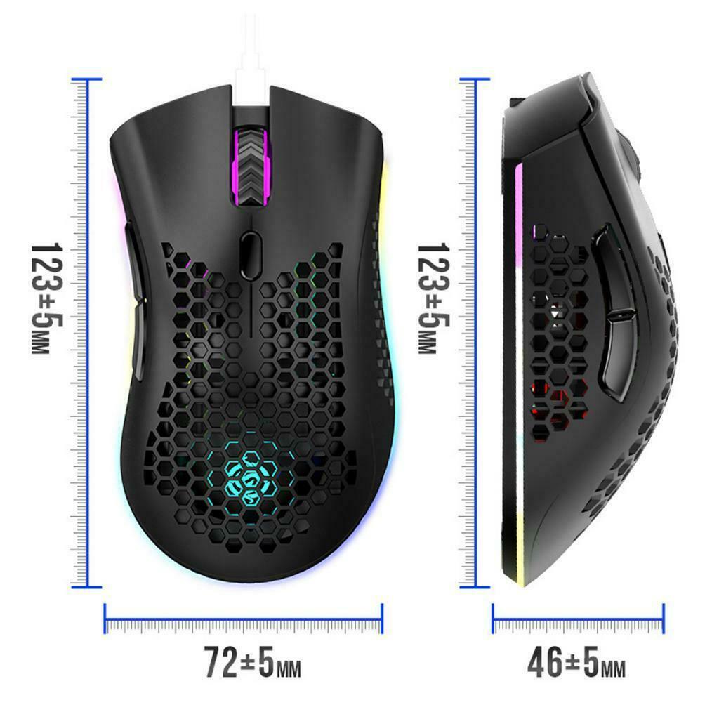 2.4G Wireless Gaming Mouse RGB Honeycomb Mouse Mice for Gamer Office White