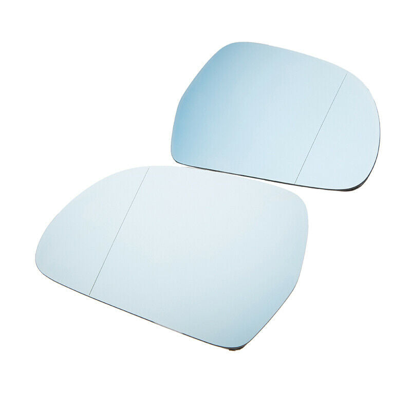 2X Rearview Mirror Glass Heated Blue Replacement For Audi A3 A4 A5 A6 2008-2011