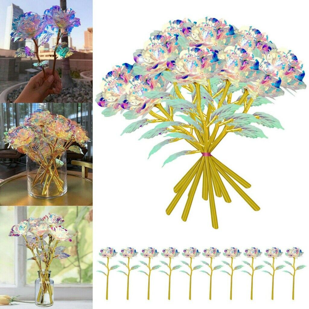 10PCS Galaxy Artificial Rose Flower Decor Valentines Mother's Simulation Gift