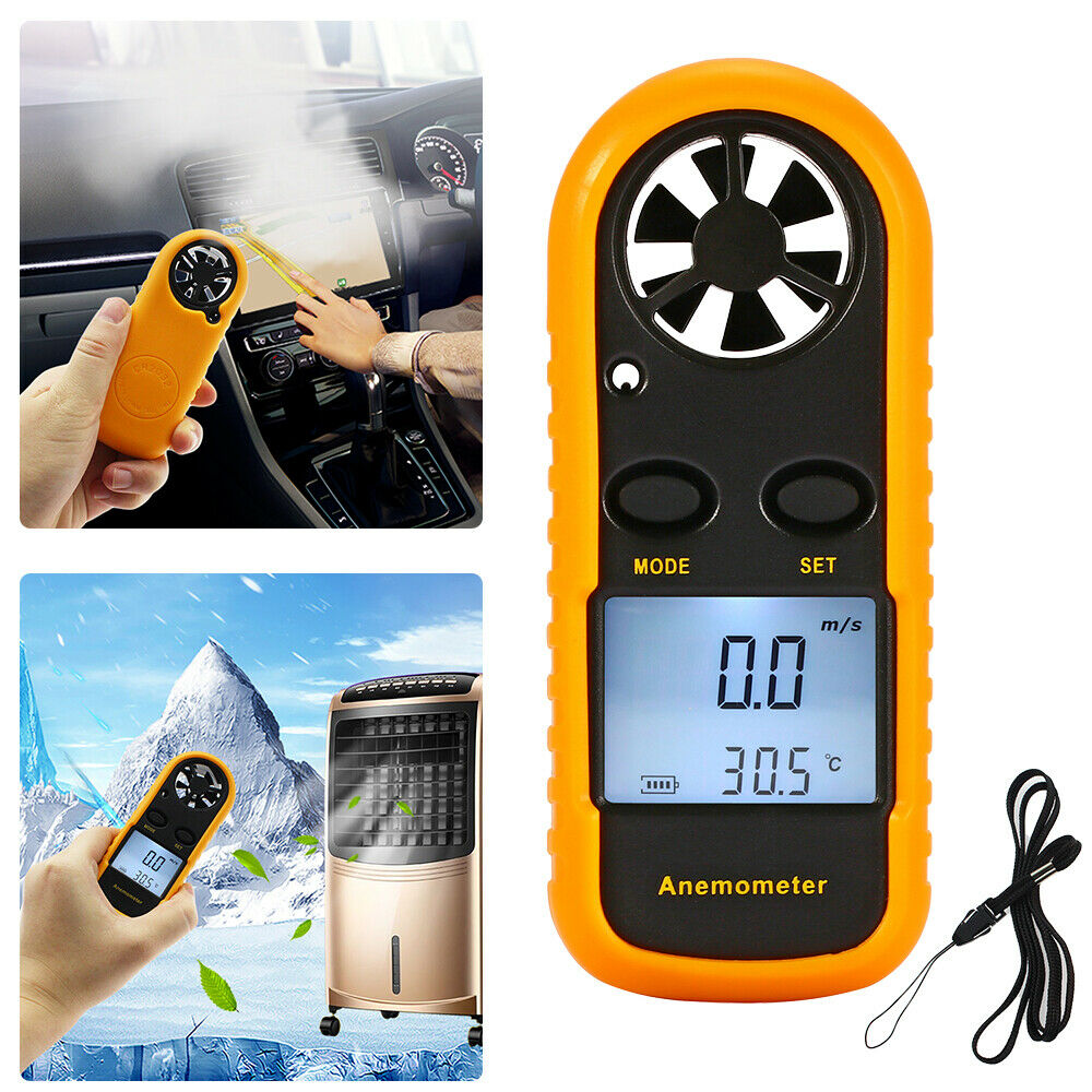 Handheld Mini Digital Anemometer, Wind Speed and Temperature Anemometer