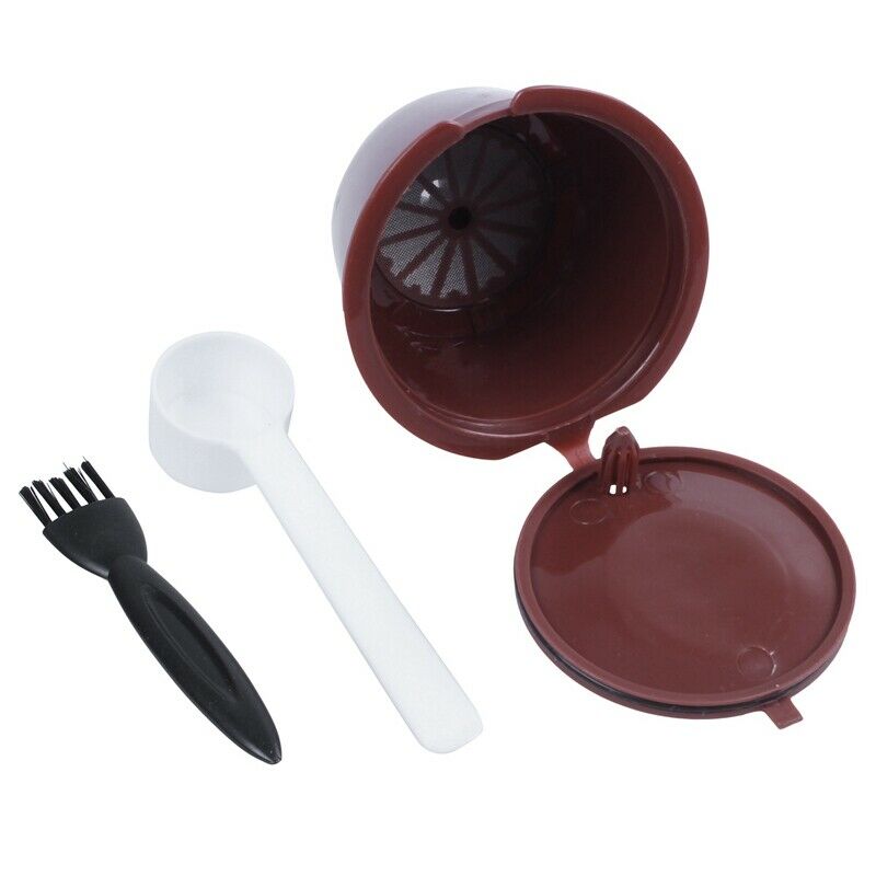 4pcs Dolce Gusto Plsatic Refillable Coffee Capsule with Spoon Brush 200 TimesS4