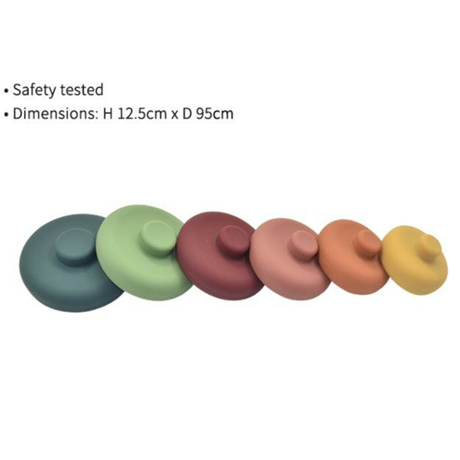 6pcs Silicone Stacking Rings Toys Building Blocks Squeeze Learning Toys