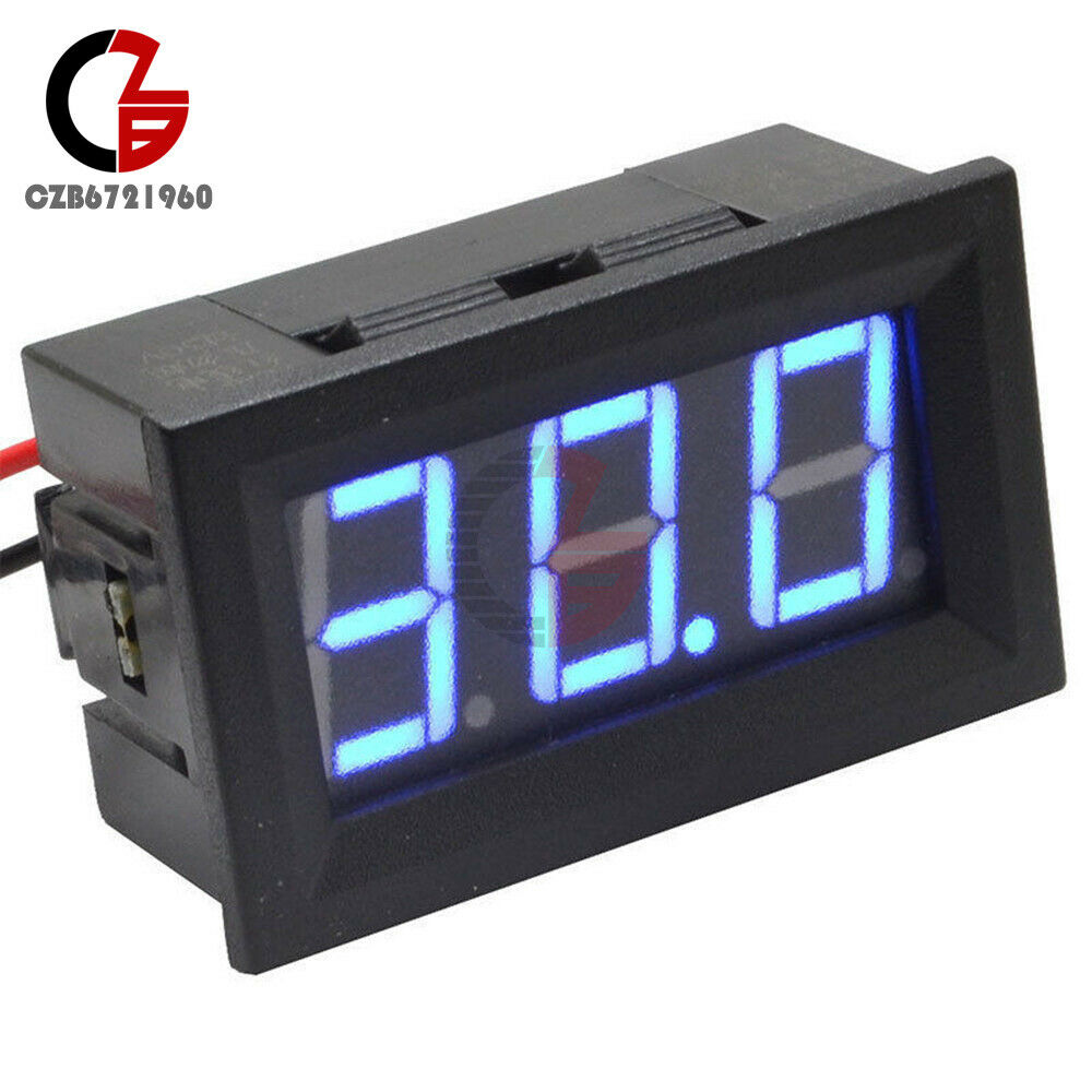 2 Wire 0.56 inch DC5V~120V Voltmeter 3 Digit Blue LED Voltage Volt Meter for Car