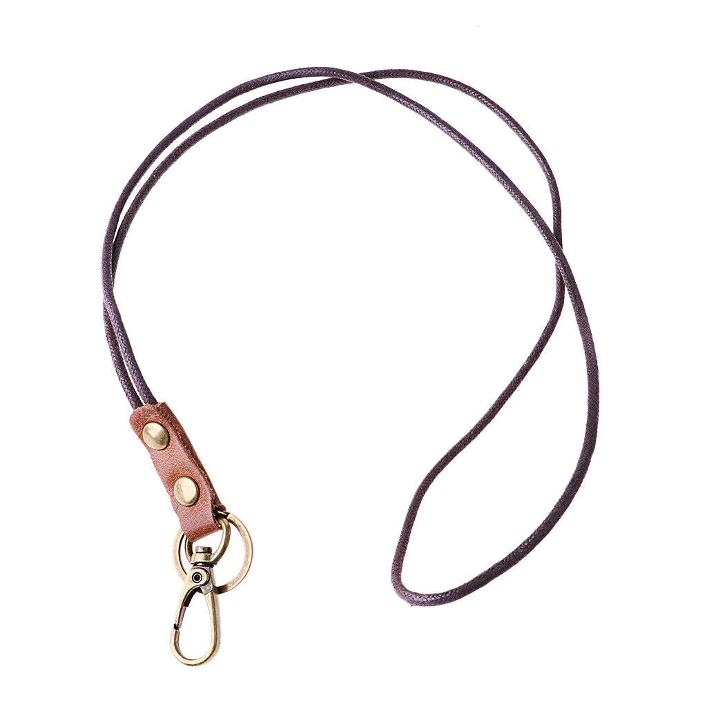 Classic Leather Lanyard Strong ID Card Badge Key Phone Neck Strap 19''