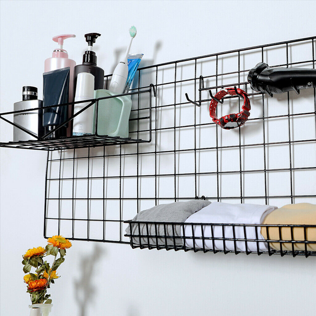 4Pcs Wall Grid Panel Basket Picture Display Memo Board Bedroom Cubicle