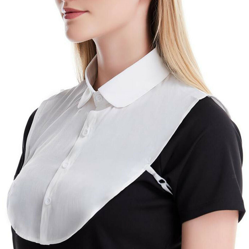 2x Ladies Faux Collar False Lapel Detachable Blouse Collar Tie Dicky Collar